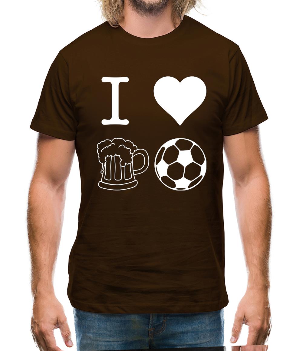 I Heart Beer and Football Mens T-Shirt