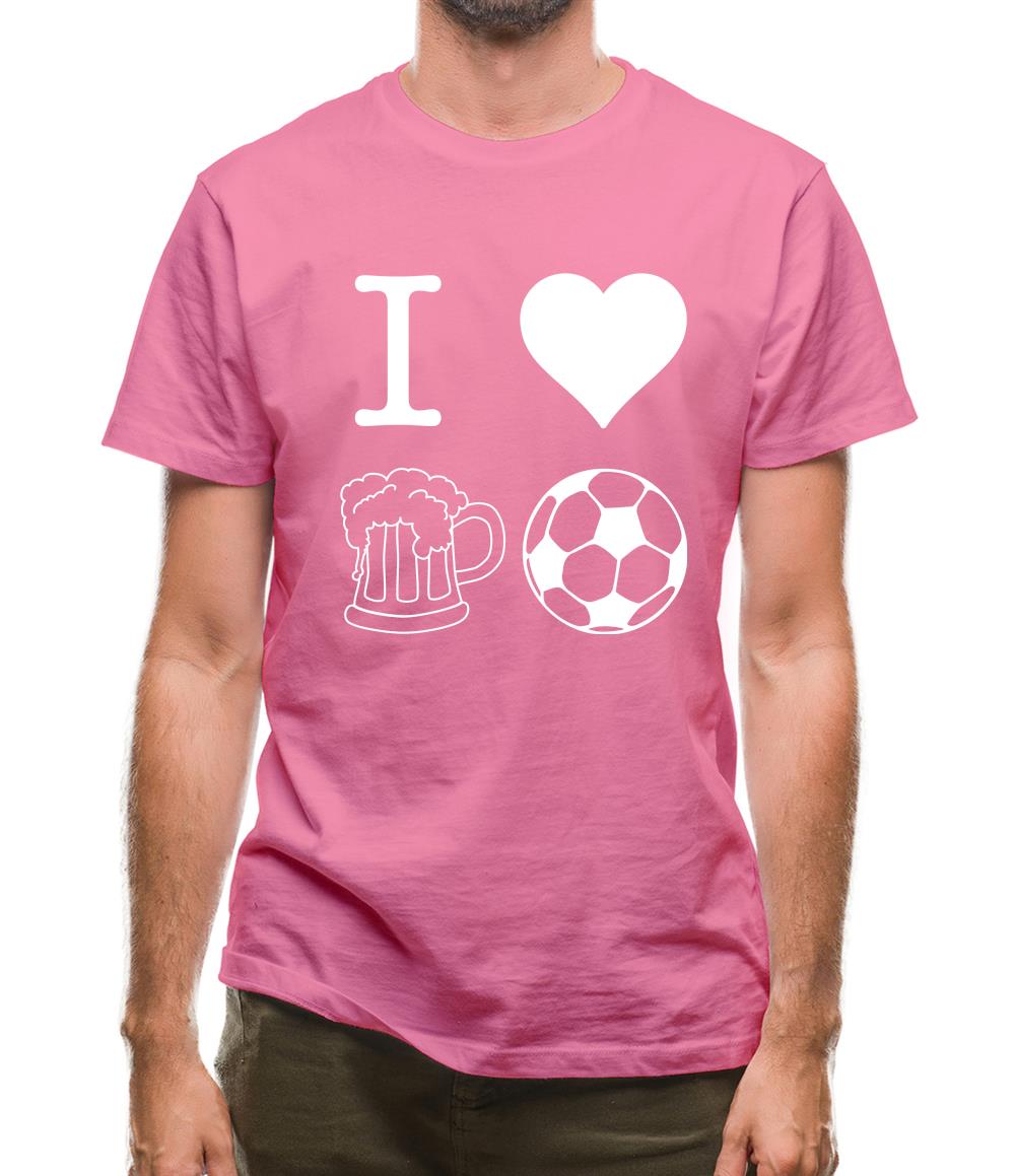 I Heart Beer and Football Mens T-Shirt