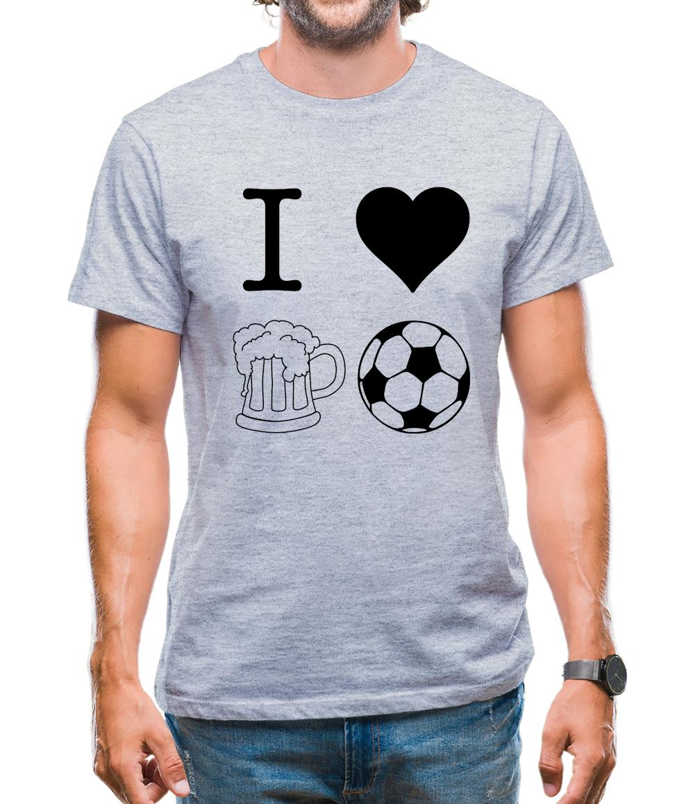 I Heart Beer and Football Mens T-Shirt