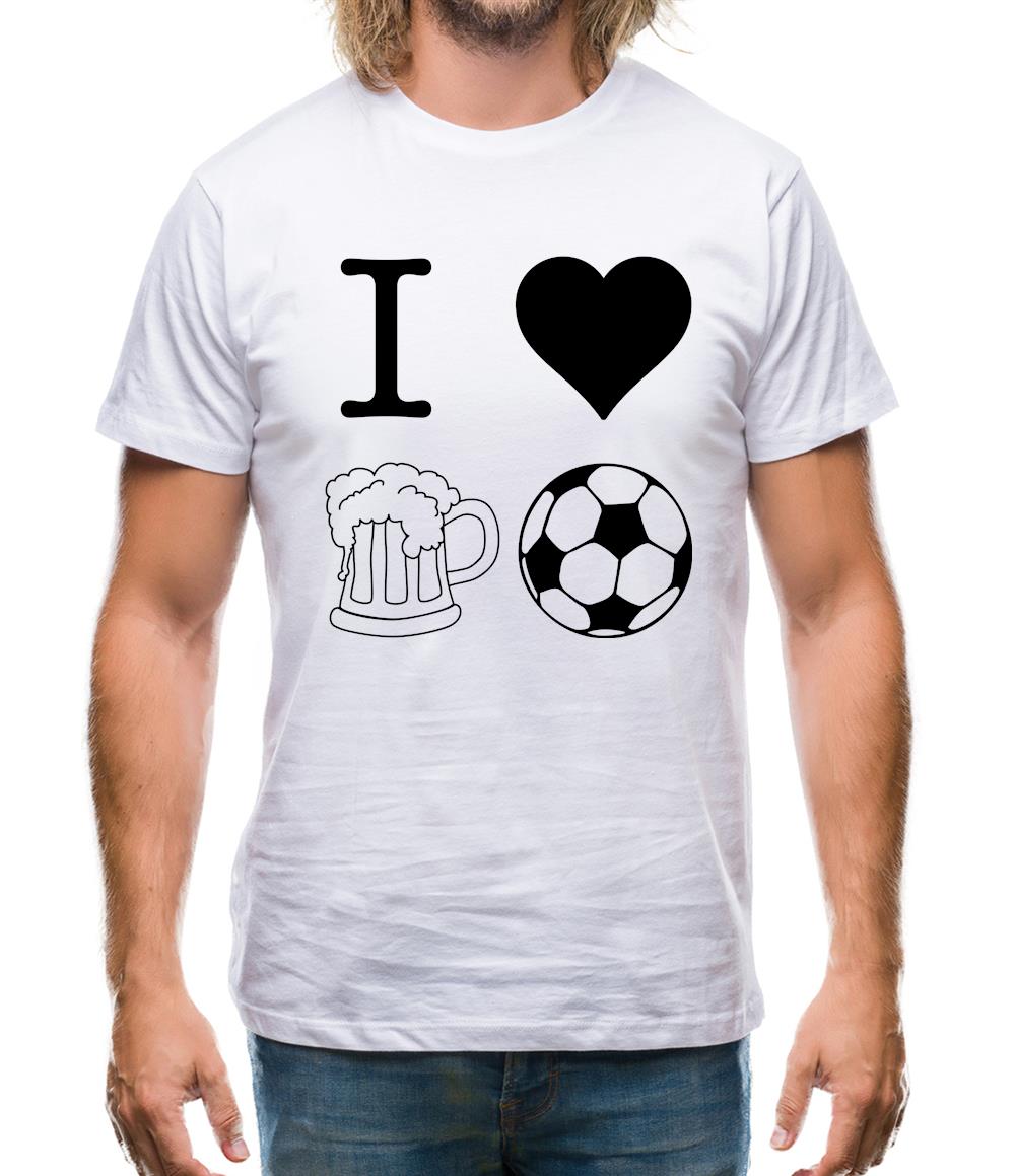 I Heart Beer and Football Mens T-Shirt