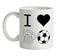 I Heart Beer and Football Ceramic Mug