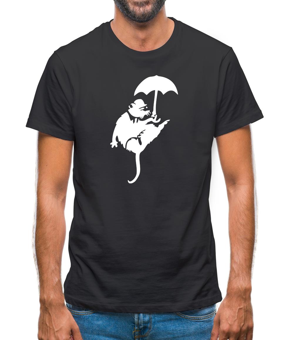 Banksy Flying Rat Mens T-Shirt