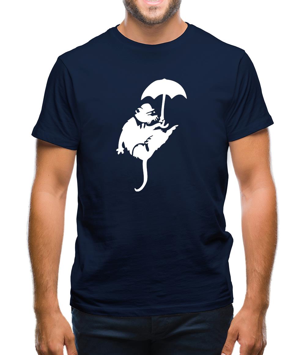 Banksy Flying Rat Mens T-Shirt