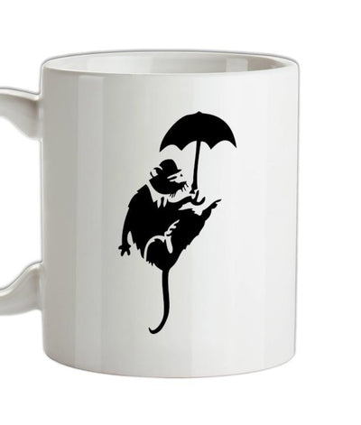 Banksy Flying Rat Ceramic Mug