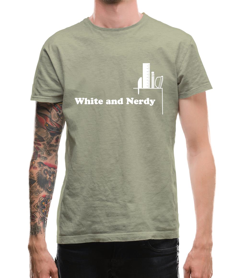 White and Nerdy Mens T-Shirt