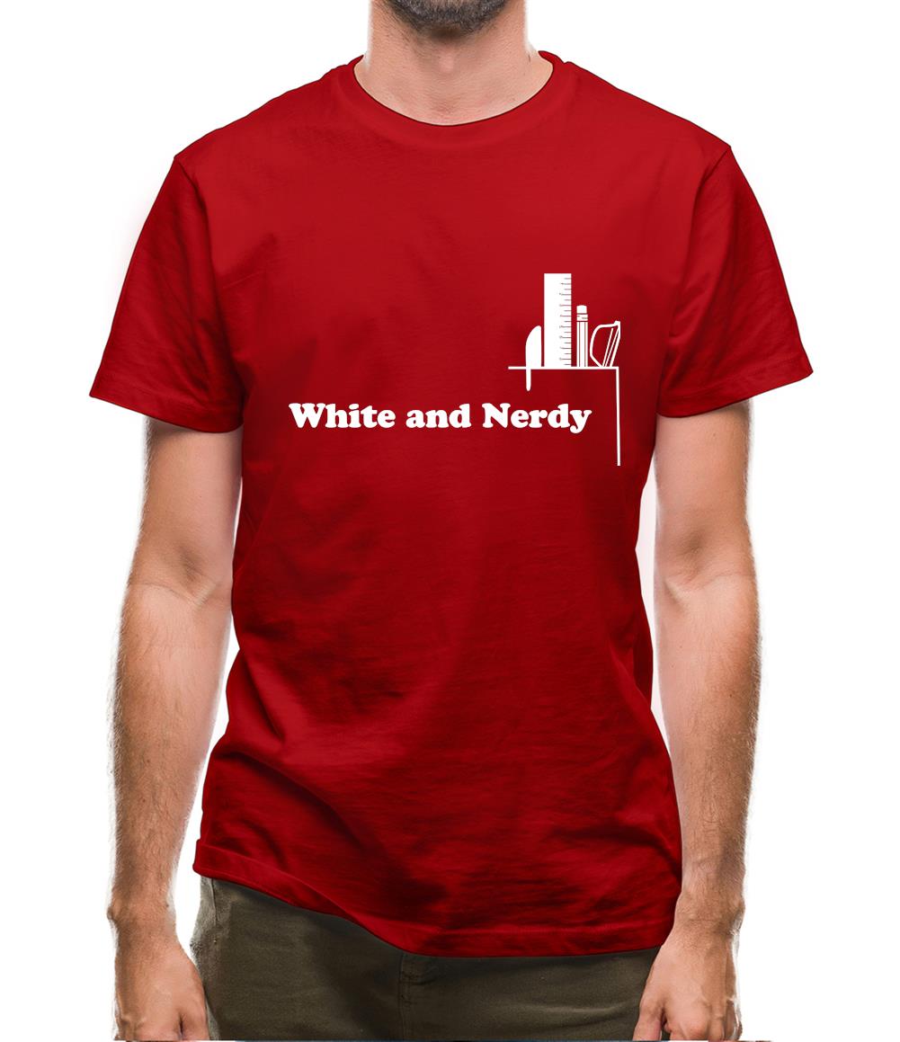 White and Nerdy Mens T-Shirt