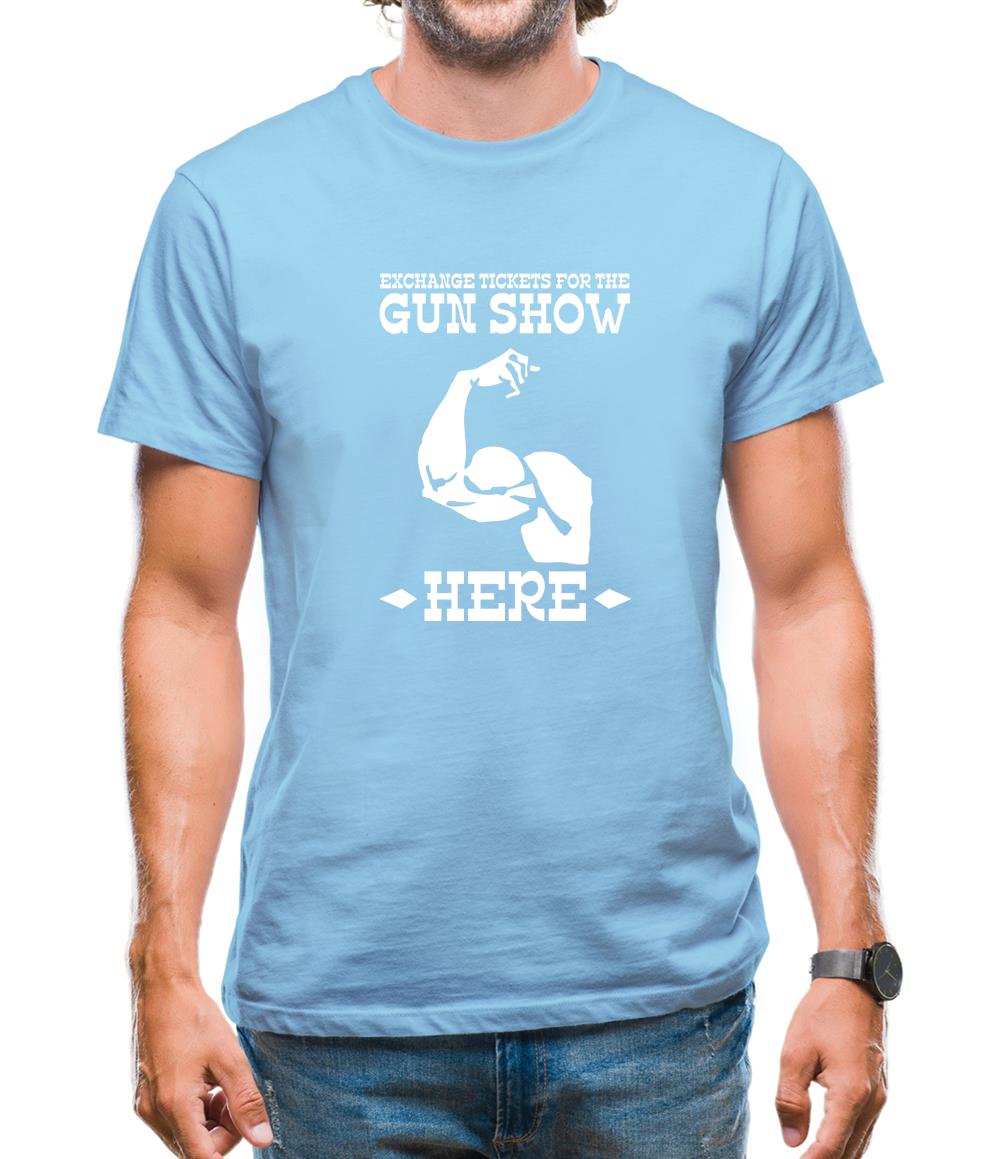 Exchange tickets for the gun show here Mens T-Shirt