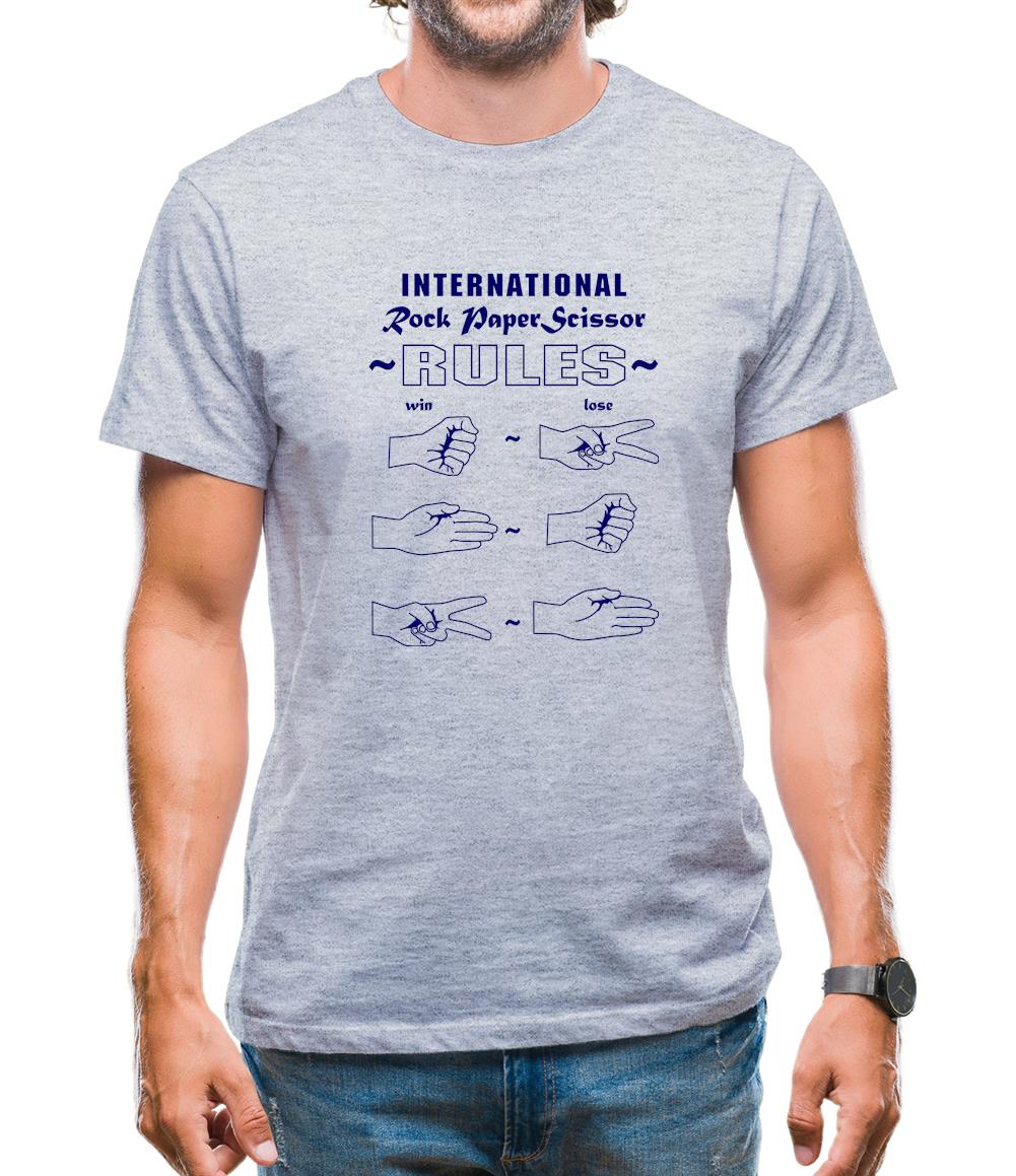 Rock Paper Scissor international rules Mens T-Shirt
