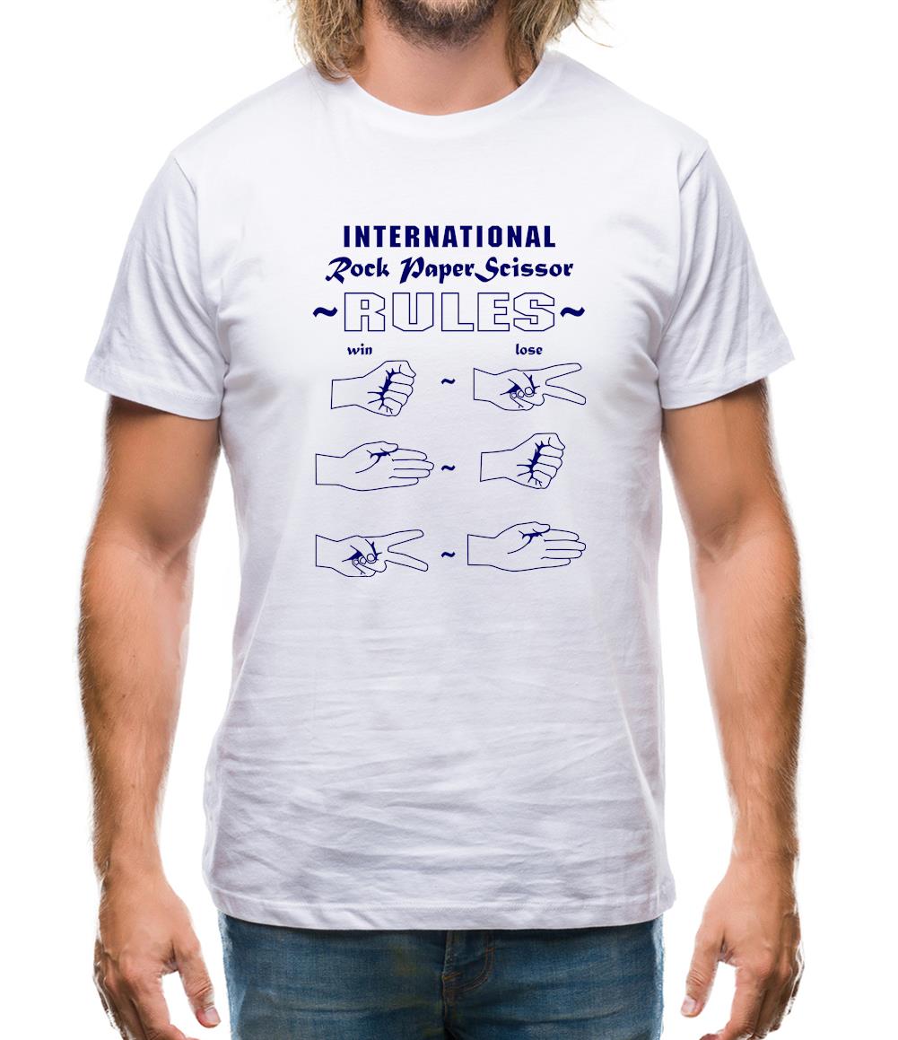 Rock Paper Scissor international rules Mens T-Shirt