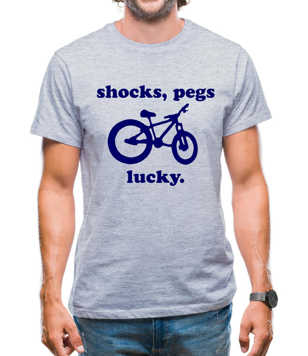 Shocks, Pegs, Lucky. Mens T-Shirt