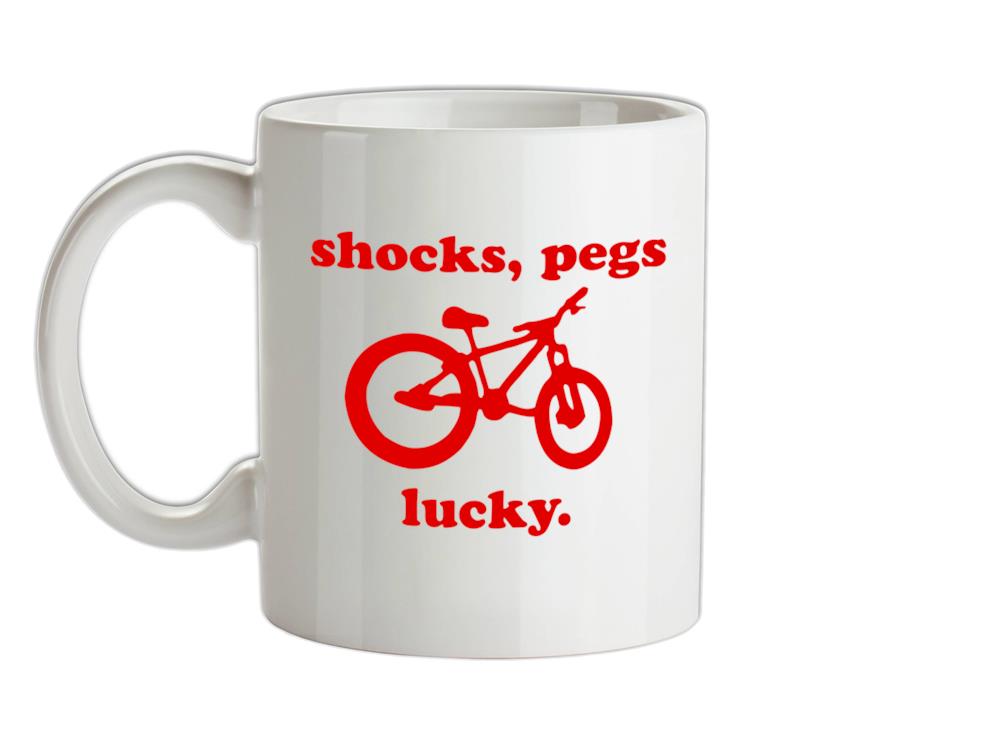 Shocks, Pegs, Lucky. Ceramic Mug