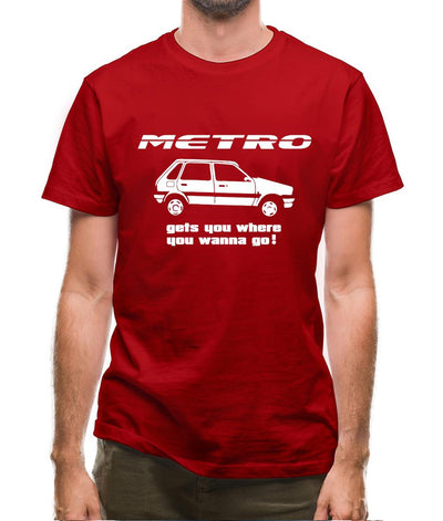Metro gets you where you wanna go! Mens T-Shirt