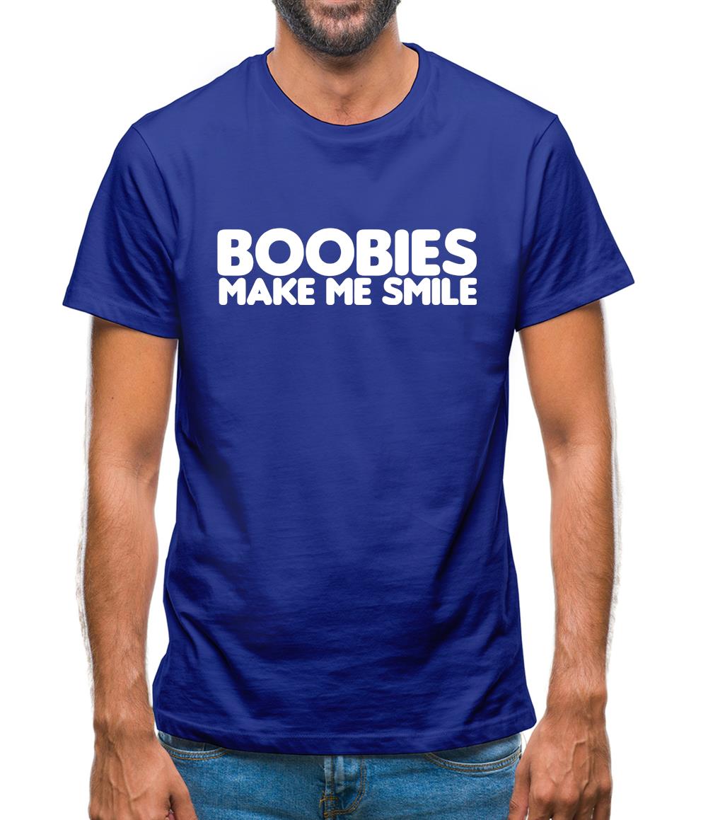 Boobies Make Me Smile Mens T-Shirt