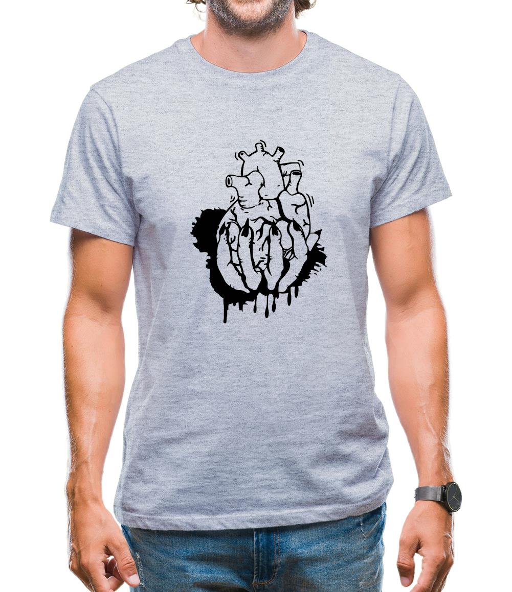 Hand Heart Burst Top Mens T-Shirt