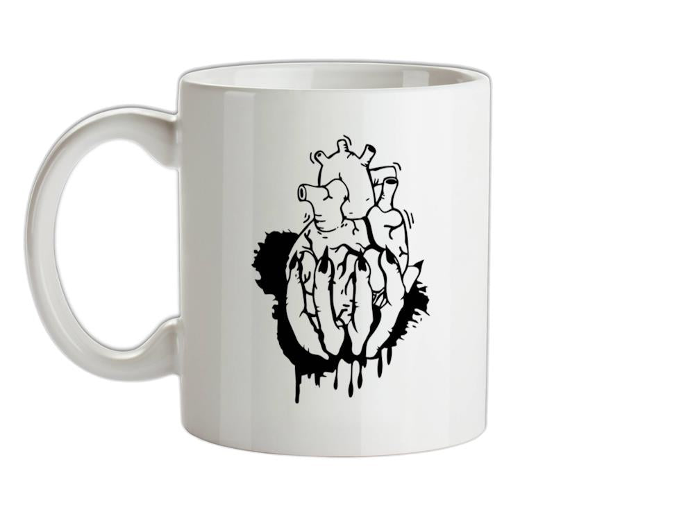 Hand Heart Burst Top Ceramic Mug