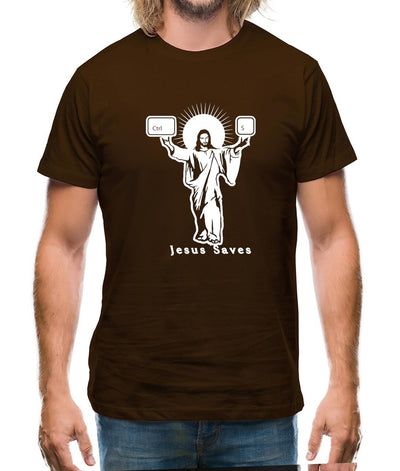 Jesus Saves (Ctrl+S) Mens T-Shirt