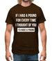 If I had a pound for every time i thought  of you, I'd have a pound Mens T-Shirt