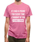 If I had a pound for every time i thought  of you, I'd have a pound Mens T-Shirt