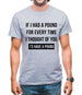 If I had a pound for every time i thought  of you, I'd have a pound Mens T-Shirt