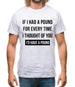 If I had a pound for every time i thought  of you, I'd have a pound Mens T-Shirt