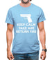 Keep Calm - Take Aim - Return Fire Mens T-Shirt