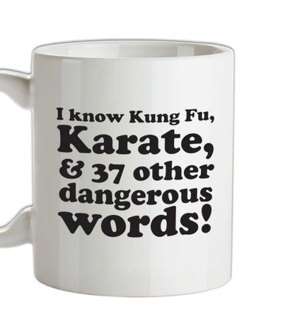 I know Kung Fu, Karate, & 37 other dangerous words! Ceramic Mug