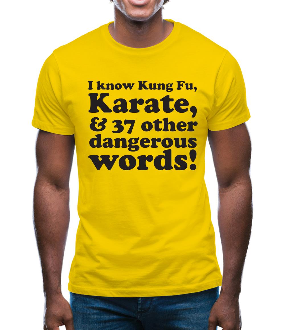 I know Kung Fu, Karate, & 37 other dangerous words! Mens T-Shirt