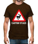 Caution Stags Mens T-Shirt