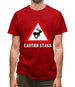 Caution Stags Mens T-Shirt