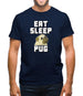 Eat Sleep Pug Mens T-Shirt