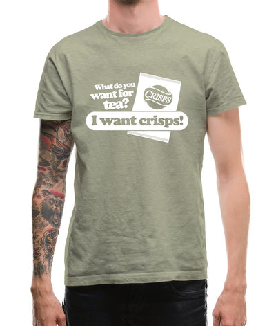 What Do You Want For Tea? I Want Crisps! Mens T-Shirt