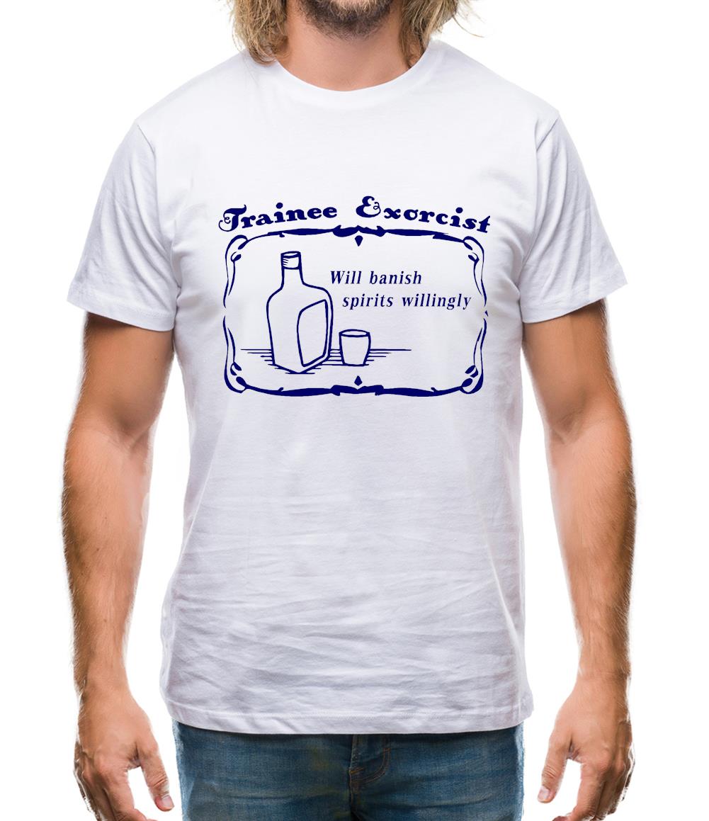 Trainee exorcist will banish spirits willingly. Mens T-Shirt