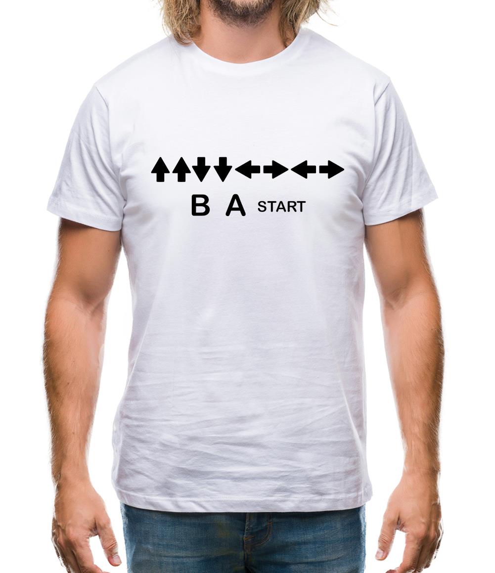 Up Up Down Down Left Right Left Right B A Start Mens T-Shirt