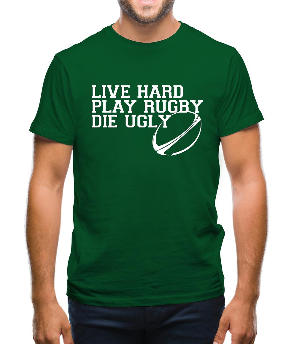 Live Hard Play Rugby Die Ugly Mens T-Shirt