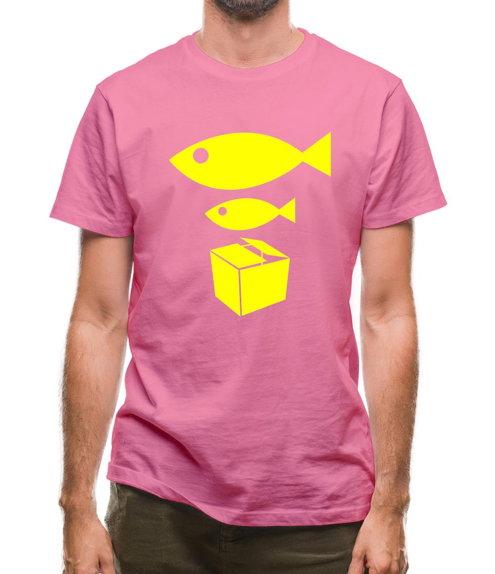 Big Fish Little Fish Cardboard Box Mens T-Shirt