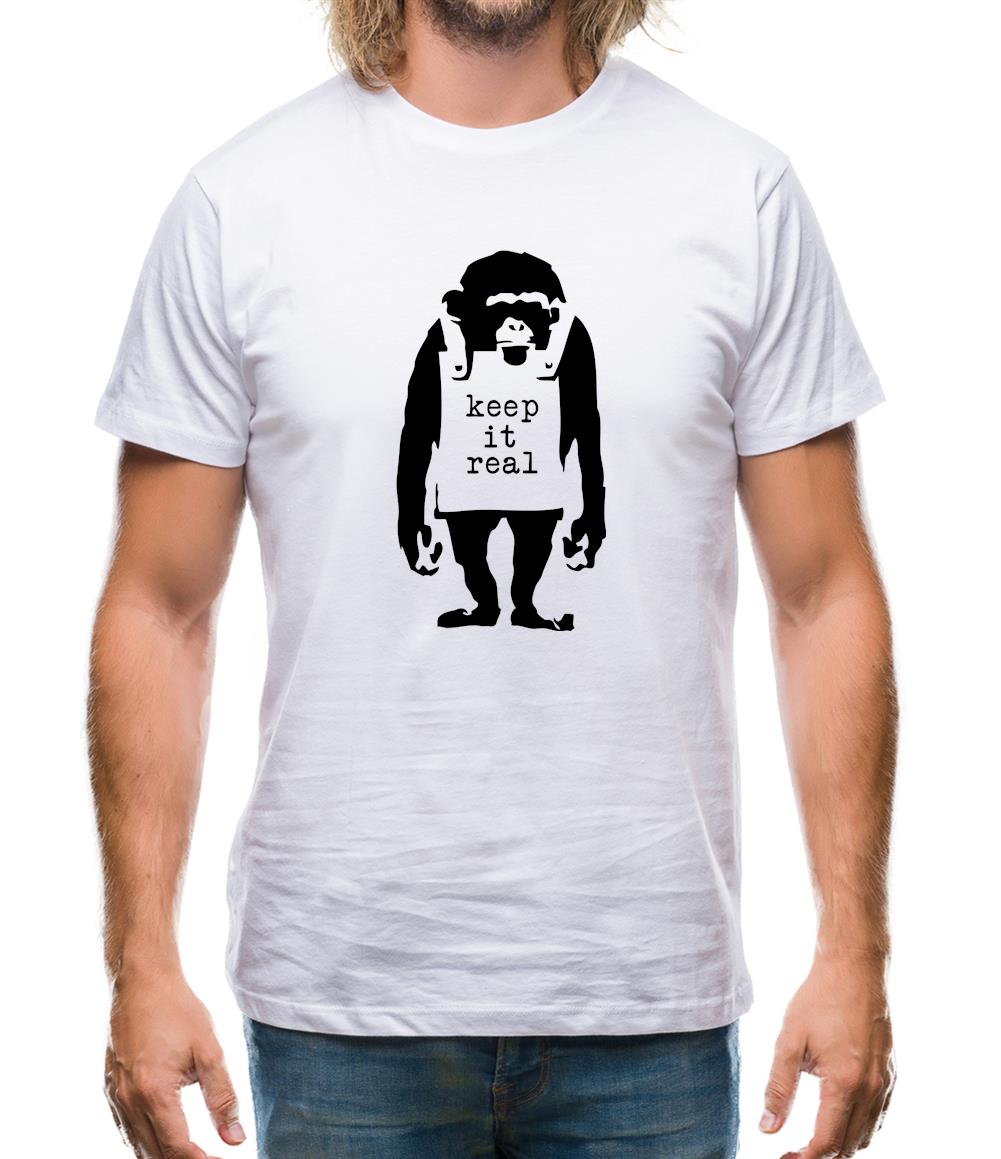 Banksy Keep It Real Mens T-Shirt