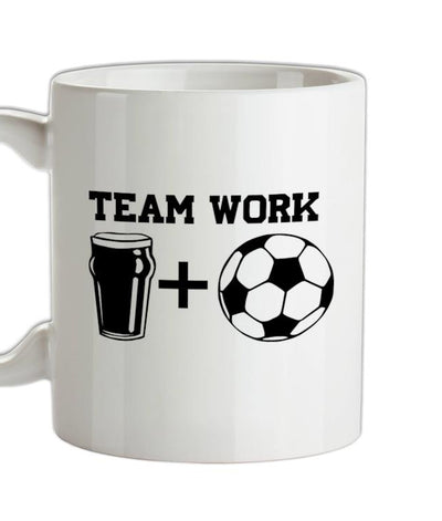 Teamwork, beer and football Ceramic Mug