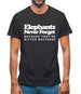 Elephants Never Forget Because They're Bitter Bastards Mens T-Shirt
