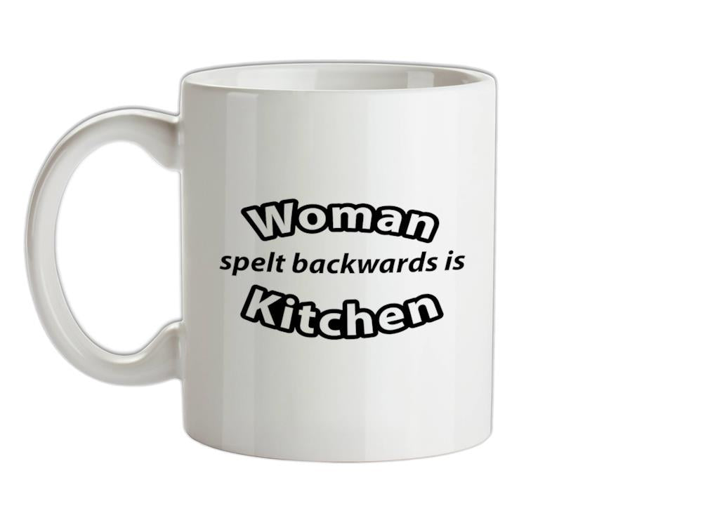 Woman Spelt Backwards Is Kitchen Ceramic Mug