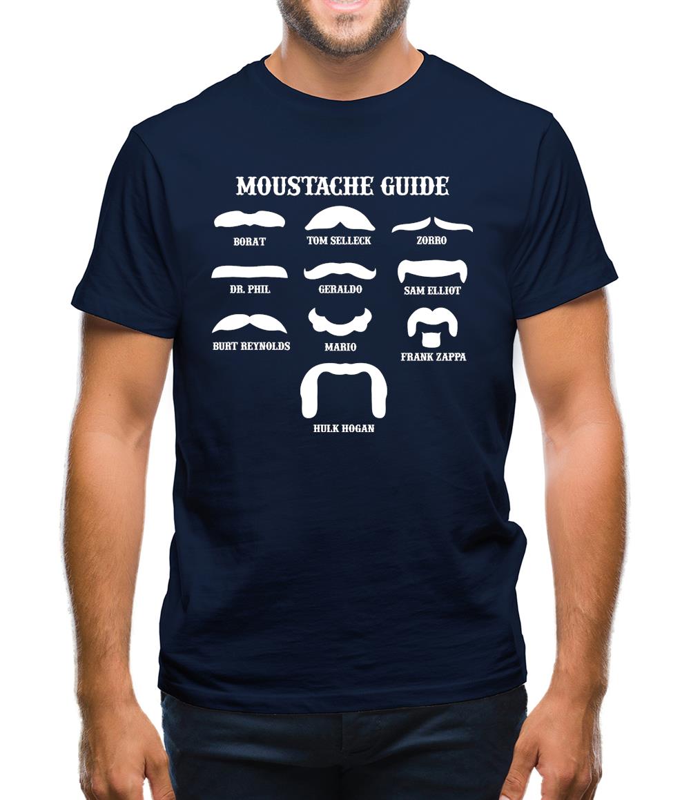 Moustache Guide Mens T-Shirt