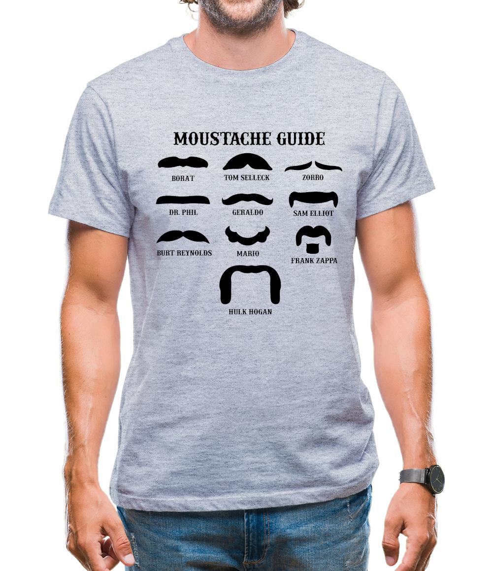 Moustache Guide Mens T-Shirt
