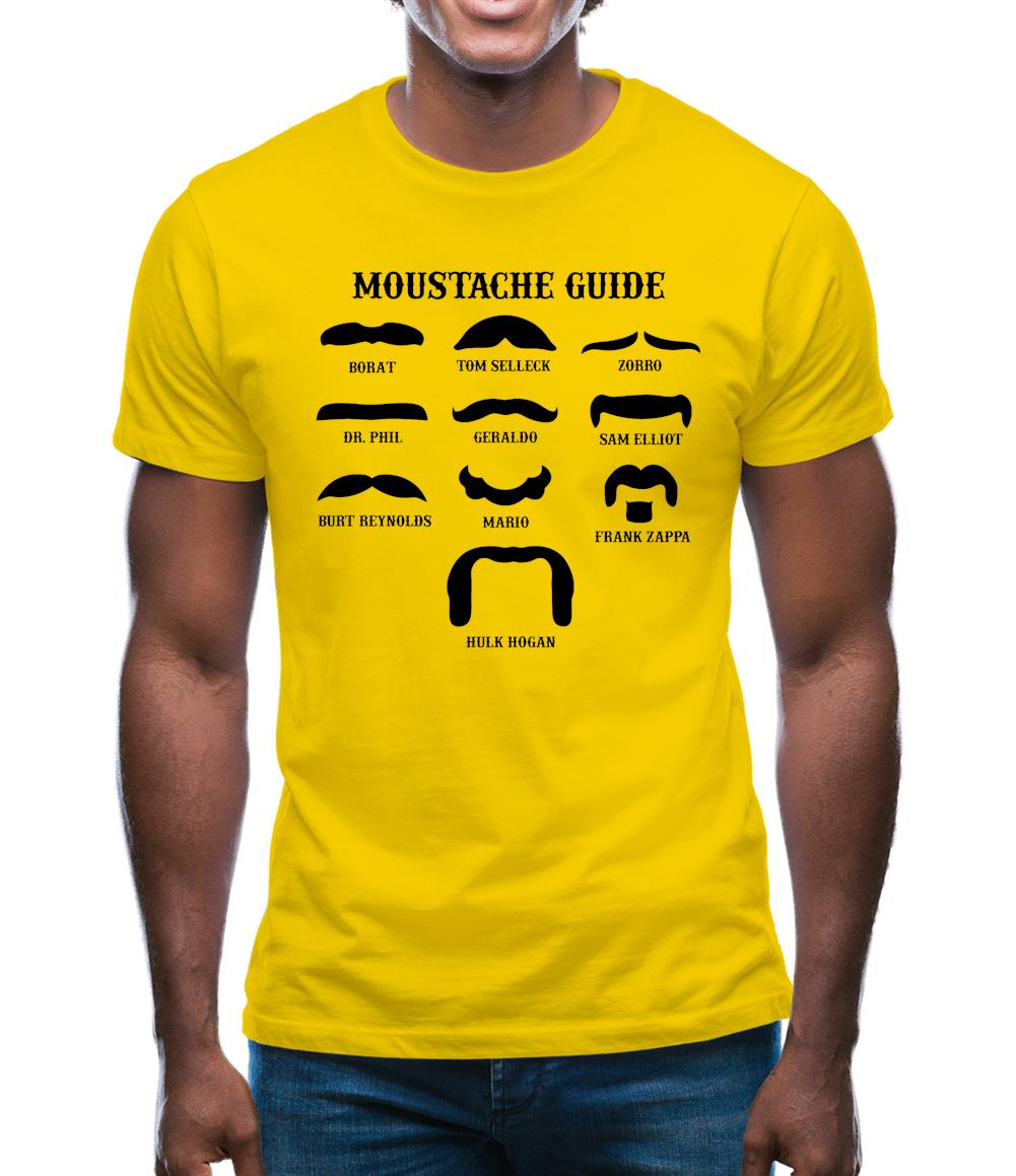 Moustache Guide Mens T-Shirt