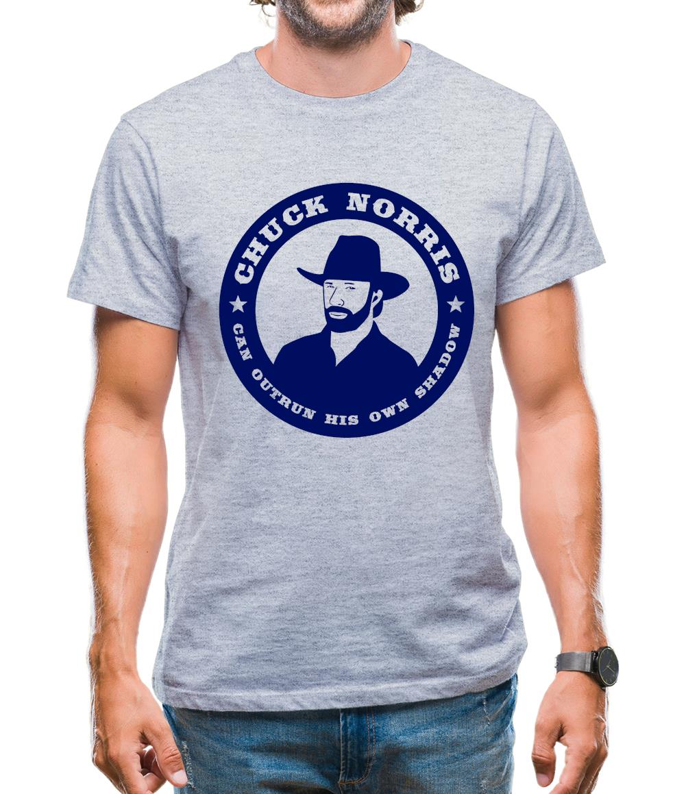 Chuck Norris Can Outrun His Own Shadow Mens T-Shirt