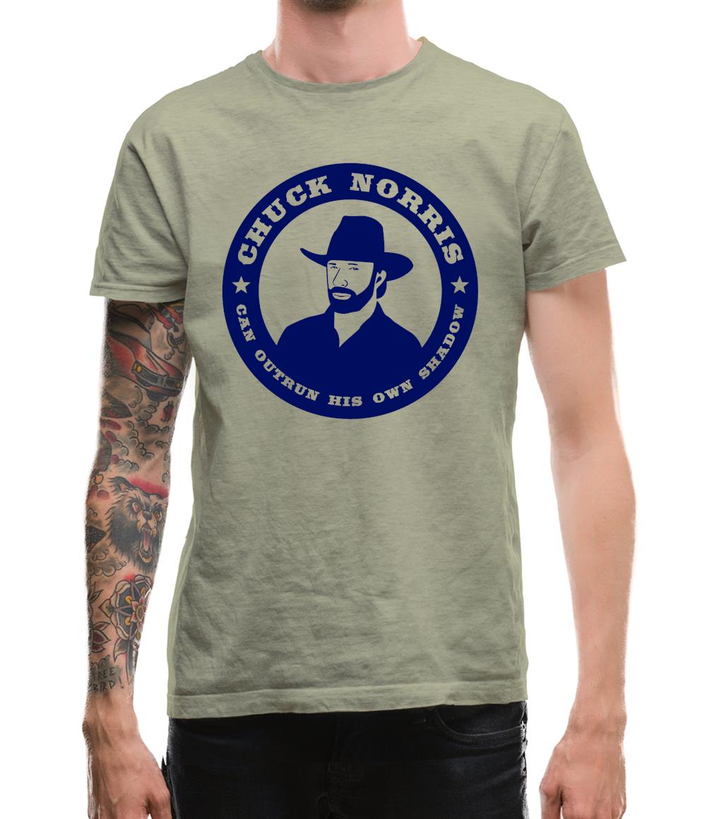 Chuck Norris Can Outrun His Own Shadow Mens T-Shirt