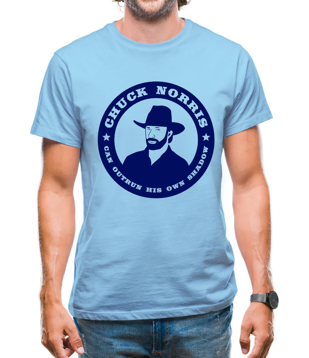 Chuck Norris Can Outrun His Own Shadow Mens T-Shirt