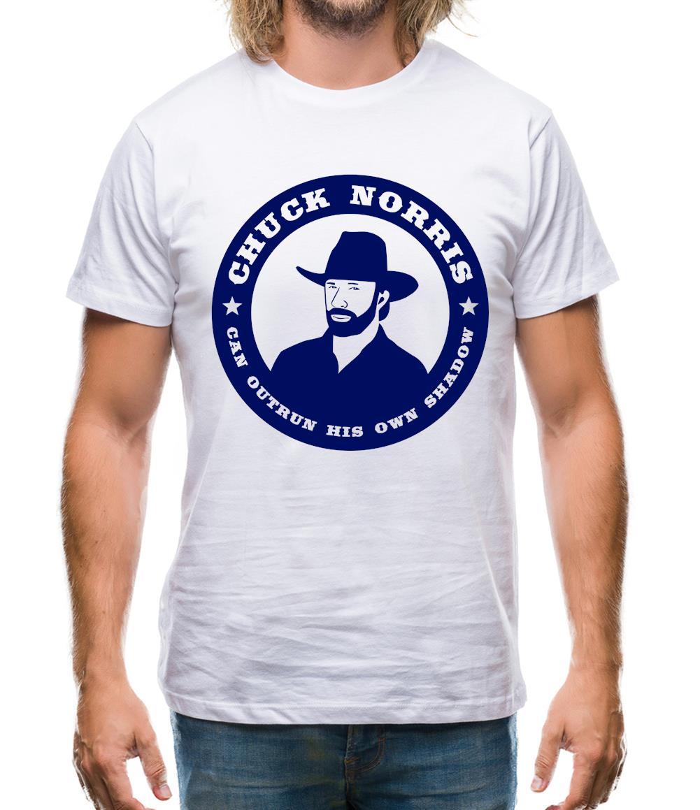 Chuck Norris Can Outrun His Own Shadow Mens T-Shirt