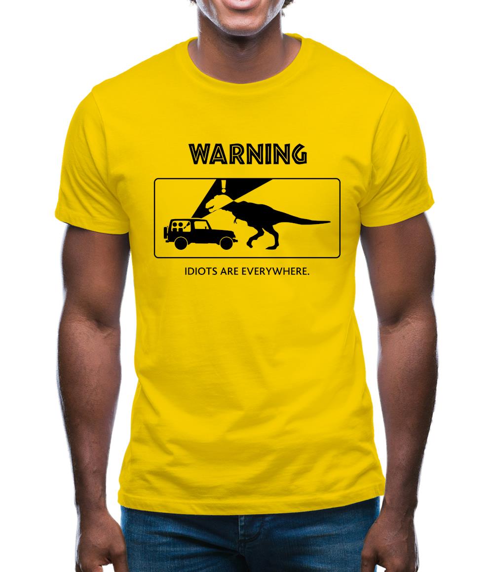Warning Idiots Are Everywhere Mens T-Shirt