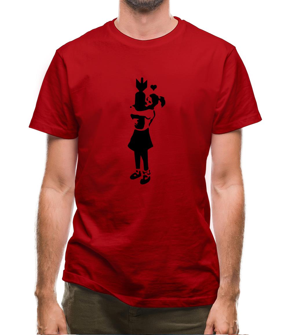 Banksy Girl With Bomb Mens T-Shirt