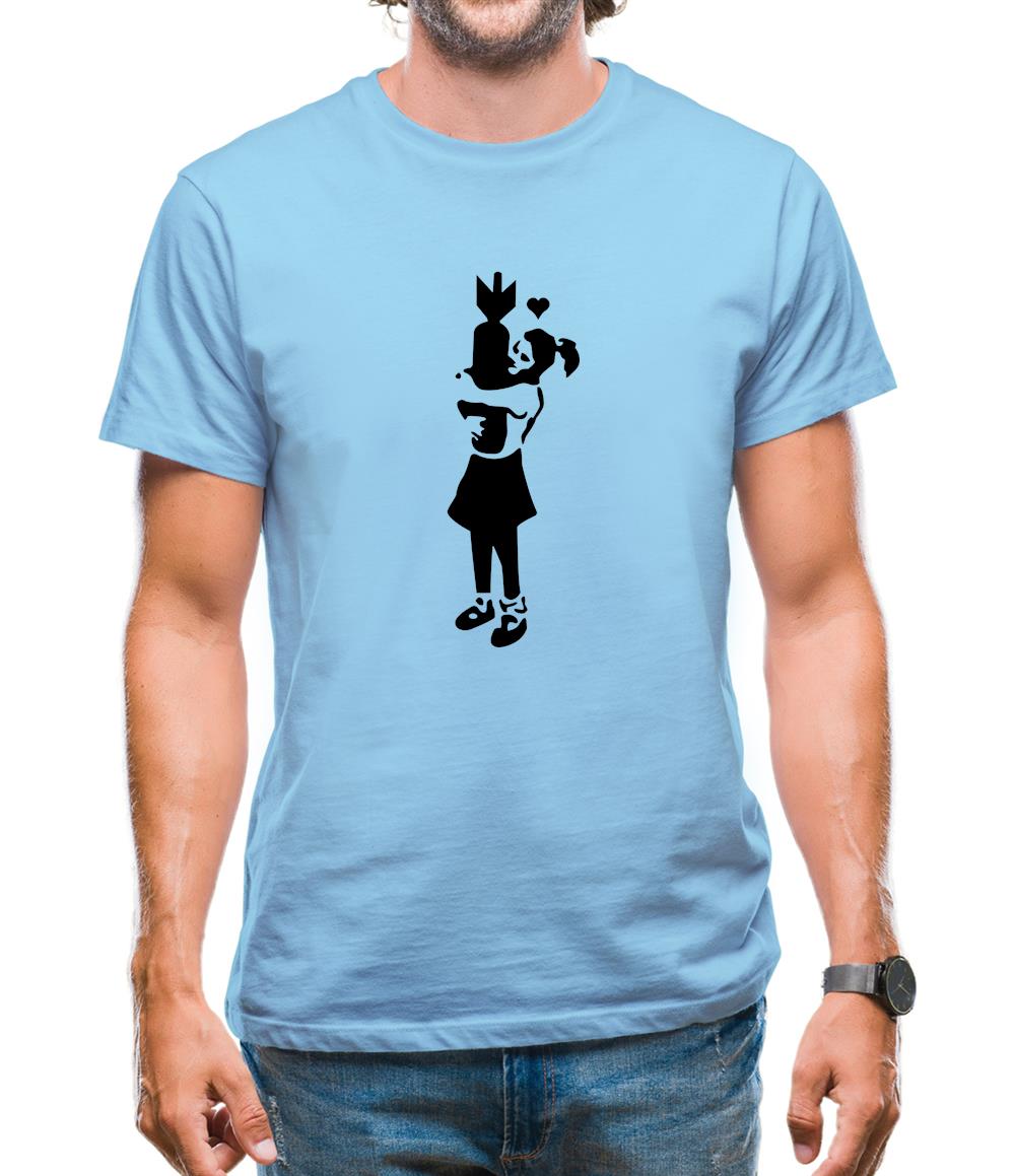 Banksy Girl With Bomb Mens T-Shirt