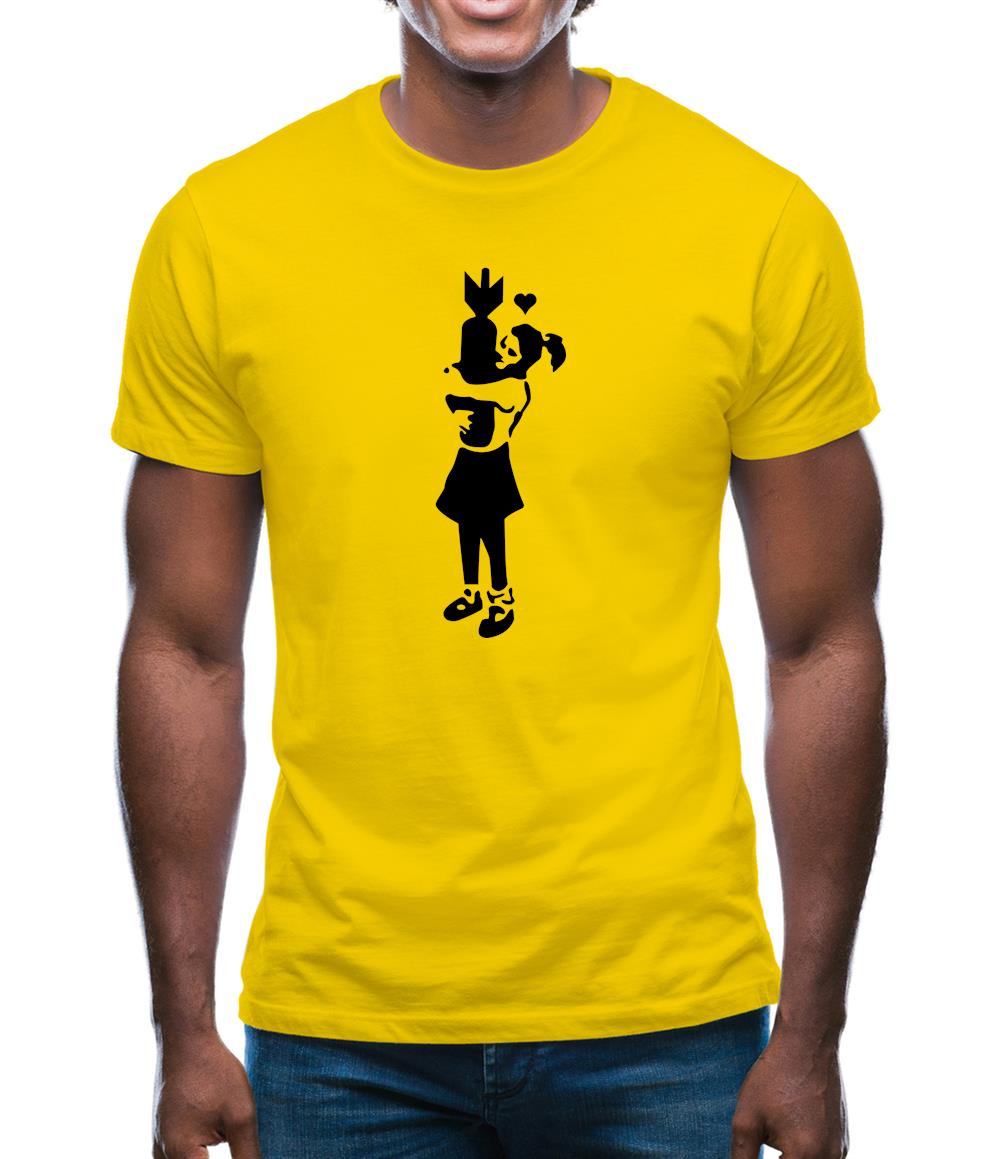 Banksy Girl With Bomb Mens T-Shirt